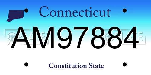 AM97884 Connecticut License Plate