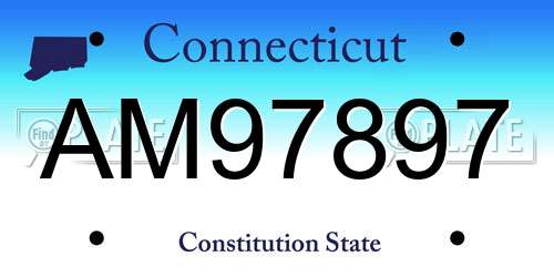 AM97897 Connecticut License Plate