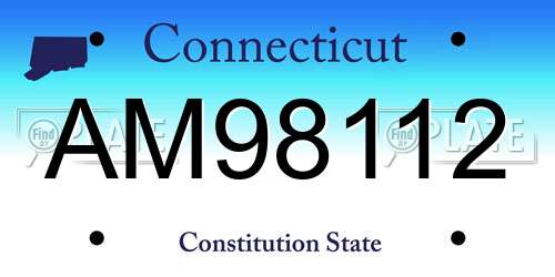 AM98112 Connecticut License Plate