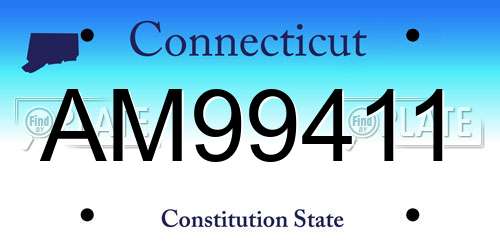 AM99411 Connecticut License Plate