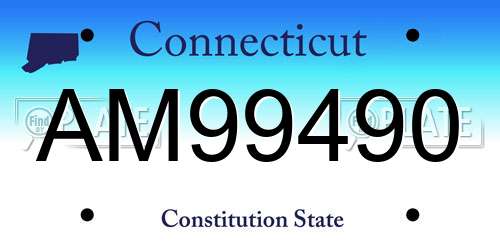 AM99490 Connecticut License Plate