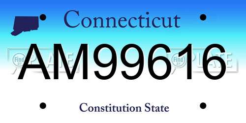 AM99616 Connecticut License Plate