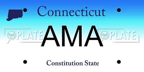 AMA Connecticut License Plate