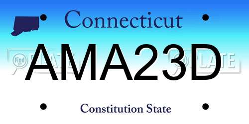 AMA23D Connecticut License Plate
