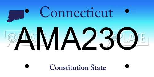 AMA23O Connecticut License Plate