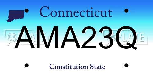AMA23Q Connecticut License Plate