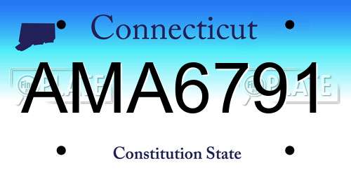 AMA6791 Connecticut License Plate
