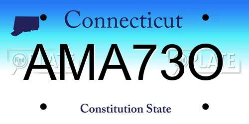 AMA73O Connecticut License Plate