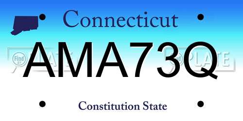 AMA73Q Connecticut License Plate