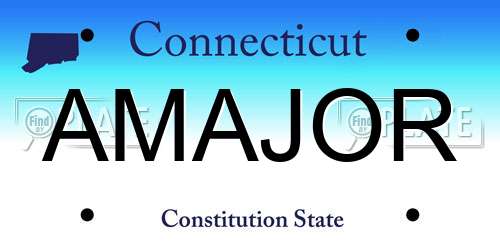 AMAJOR Connecticut License Plate