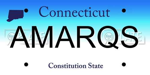 AMARQS Connecticut License Plate