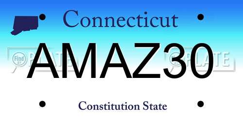 AMAZ30 Connecticut License Plate