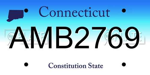 AMB2769 Connecticut License Plate