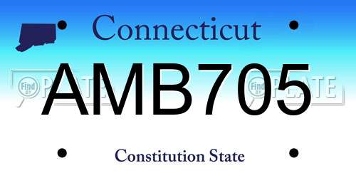 AMB705 Connecticut License Plate