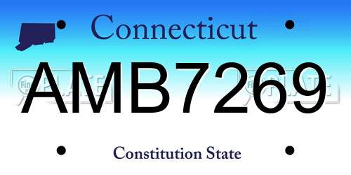 AMB7269 Connecticut License Plate