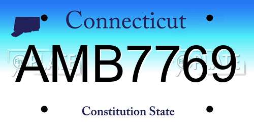 AMB7769 Connecticut License Plate