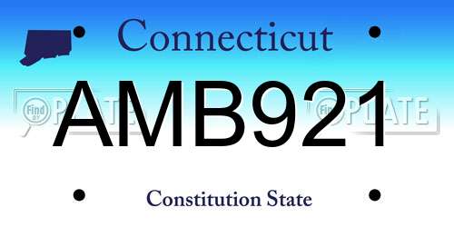 AMB921 Connecticut License Plate