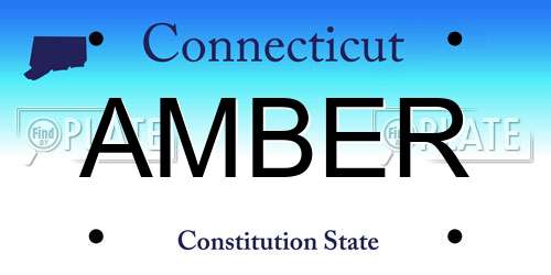AMBER Connecticut License Plate