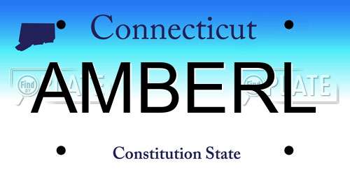 AMBERL Connecticut License Plate