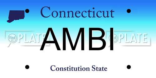AMBI Connecticut License Plate