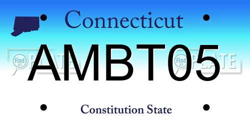 AMBT05 Connecticut License Plate