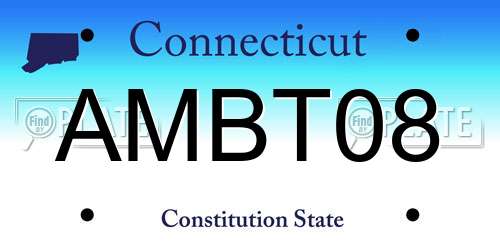 AMBT08 Connecticut License Plate