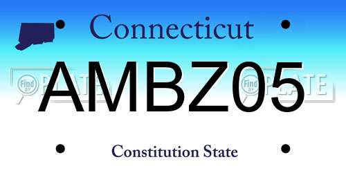 AMBZ05 Connecticut License Plate