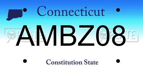 AMBZ08 Connecticut License Plate