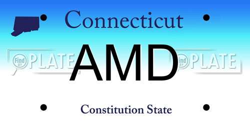 AMD Connecticut License Plate