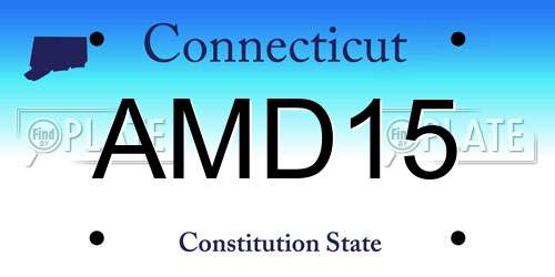 AMD15 Connecticut License Plate