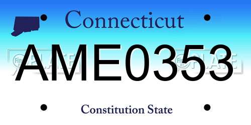 AME0353 Connecticut License Plate