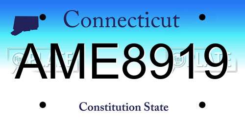 AME8919 Connecticut License Plate