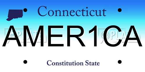 AMER1CA Connecticut License Plate
