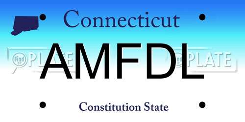 AMFDL Connecticut License Plate