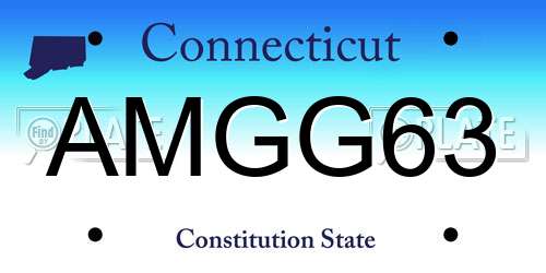 AMGG63 Connecticut License Plate