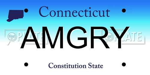 AMGRY Connecticut License Plate