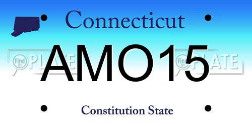 AMO15 Connecticut License Plate