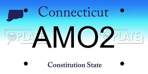 AMO2 Connecticut License Plate