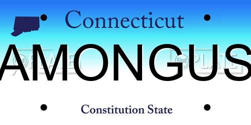 AMONGUS Connecticut License Plate