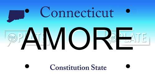 AMORE Connecticut License Plate