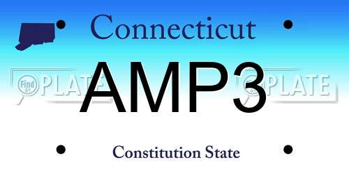AMP3 Connecticut License Plate