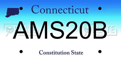 AMS20B Connecticut License Plate