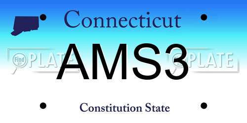 AMS3 Connecticut License Plate