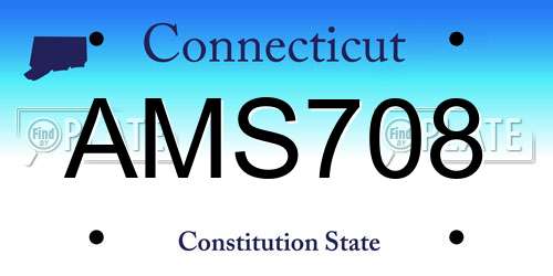 AMS708 Connecticut License Plate