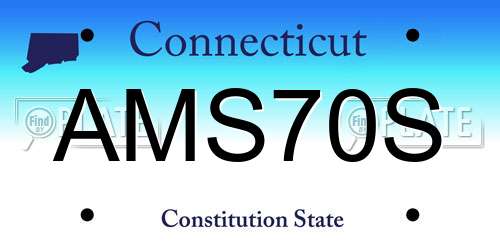 AMS70S Connecticut License Plate