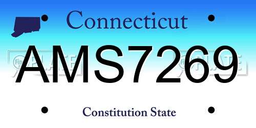 AMS7269 Connecticut License Plate