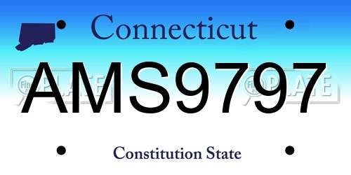 AMS9797 Connecticut License Plate