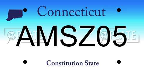 AMSZ05 Connecticut License Plate