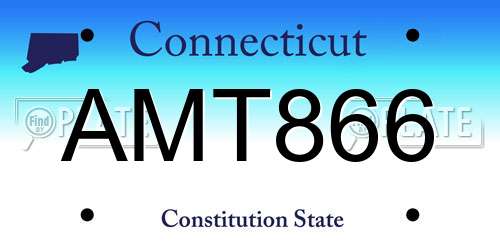 AMT866 Connecticut License Plate