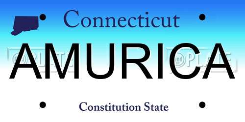 AMURICA Connecticut License Plate